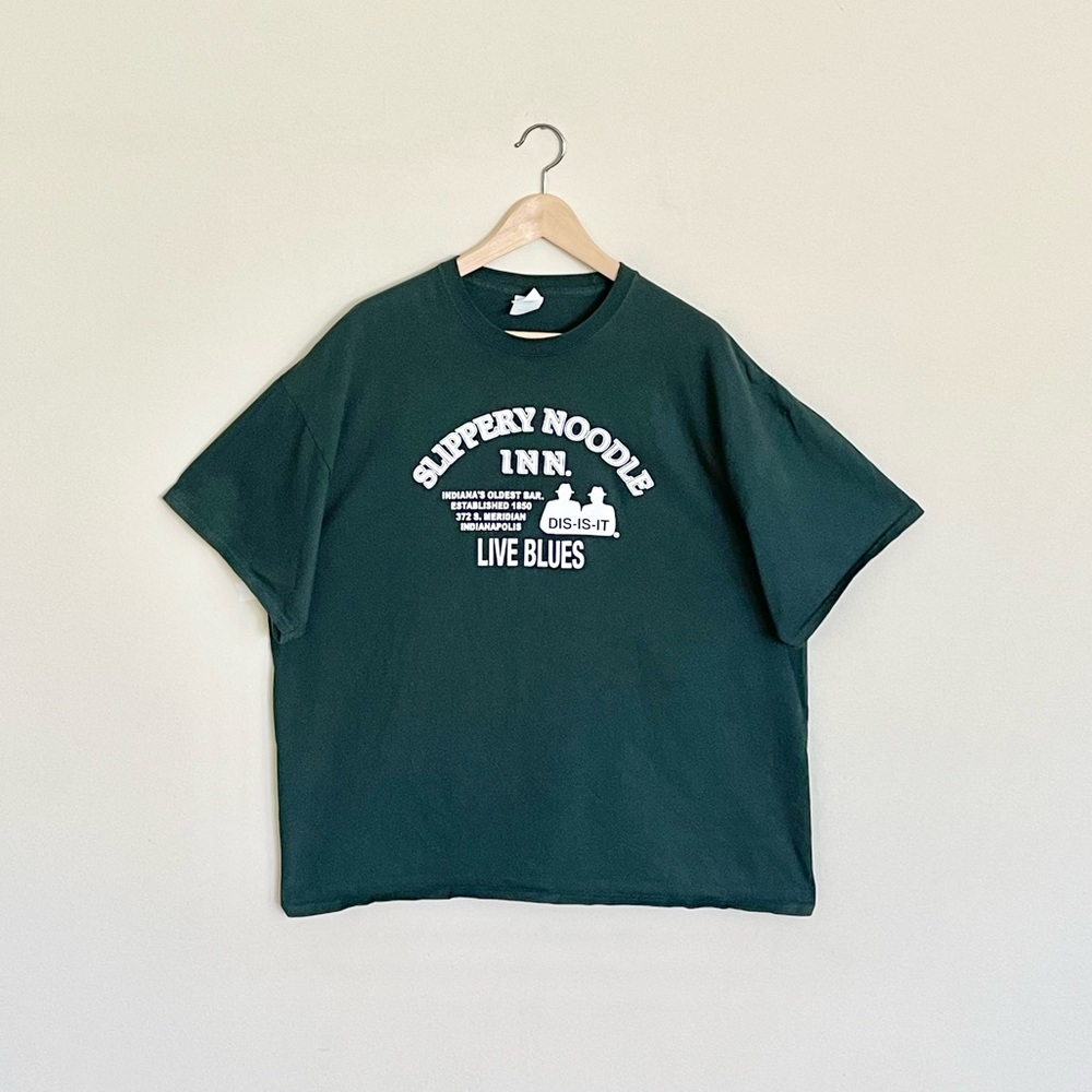 NEW Slippery Noodle Inn Indiana’s Oldest Bar Live Blues Green T Shirt Adult 2XL